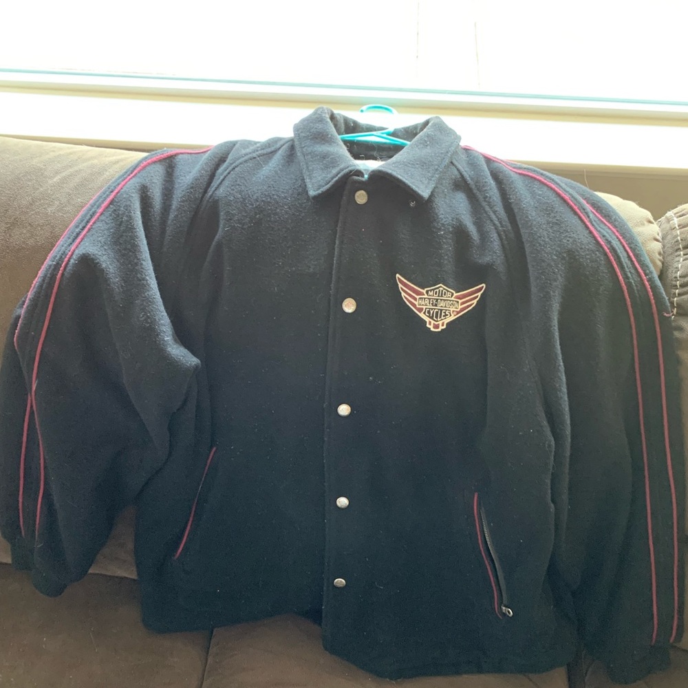 Harley Davidson motorcycle jacket 2X. Letterman style.